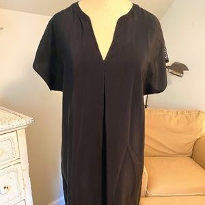 Amanda Uprichard Black Silk Dress with Mesh Detail (P)